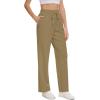imageMoss Rose Womens Straight Leg Casual Sweatpants Elastic Waisted Workout Pants with PocketsKhaki