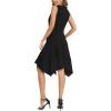 imageMoss Rose Womens Summer Casual Dress Fashion V Neck Sleeveless Midi Dresses with Asymmetrical HemBlack
