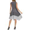 imageMoss Rose Womens Summer Casual Dress Fashion V Neck Sleeveless Midi Dresses with Asymmetrical HemBlack Stripe