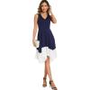 imageMoss Rose Womens Summer Casual Dress Fashion V Neck Sleeveless Midi Dresses with Asymmetrical HemNavy