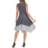 imageMoss Rose Womens Summer Casual Dress Fashion V Neck Sleeveless Midi Dresses with Asymmetrical HemNavy Stripe