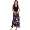 imageMoss Rose Womens Summer Dress Sleeveless Maxi Dresses Empire Waist Floral Print Casual Long DressBlackfloral 1
