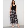 imageMoss Rose Womens Summer Dress Sleeveless Maxi Dresses Empire Waist Floral Print Casual Long DressBlackfloral 3