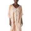 imageMoss Rose Womens Swimsuit Cover up Beach Kaftan for Bathing Suit with Floral PatternA Orange