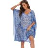 imageMoss Rose Womens Swimsuit Cover up Beach Kaftan for Bathing Suit with Floral PatternAb Blue
