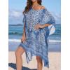 imageMoss Rose Womens Swimsuit Cover up Beach Kaftan for Bathing Suit with Floral PatternAb Blue