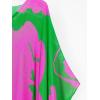 imageMoss Rose Womens Swimsuit Cover up Beach Kaftan for Bathing Suit with Floral PatternB Green Colorful
