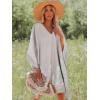 imageMoss Rose Womens Swimsuit Cover up Beach Kaftan for Bathing Suit with Floral PatternB Grey