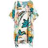 imageMoss Rose Womens Swimsuit Cover up Beach Kaftan for Bathing Suit with Floral PatternB Multicoloured