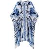 imageMoss Rose Womens Swimsuit Cover up Beach Kaftan for Bathing Suit with Floral PatternBluefloral