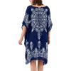 imageMoss Rose Womens Swimsuit Cover up Beach Kaftan for Bathing Suit with Floral PatternC Adeline Navy 1