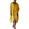 imageMoss Rose Womens Swimsuit Cover up Beach Kaftan for Bathing Suit with Floral PatternC Adeline Yellow1