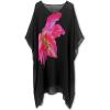 imageMoss Rose Womens Swimsuit Cover up Beach Kaftan for Bathing Suit with Floral PatternE Black Flower