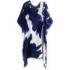 imageMoss Rose Womens Swimsuit Cover up Beach Kaftan for Bathing Suit with Floral PatternE Blue Flower
