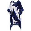 imageMoss Rose Womens Swimsuit Cover up Beach Kaftan for Bathing Suit with Floral PatternE Blue Flower