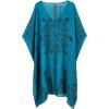 imageMoss Rose Womens Swimsuit Cover up Beach Kaftan for Bathing Suit with Floral PatternE Blue Print