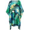 imageMoss Rose Womens Swimsuit Cover up Beach Kaftan for Bathing Suit with Floral PatternE Green Flower