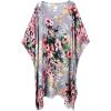 imageMoss Rose Womens Swimsuit Cover up Beach Kaftan for Bathing Suit with Floral PatternE Grey Flower