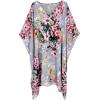 imageMoss Rose Womens Swimsuit Cover up Beach Kaftan for Bathing Suit with Floral PatternE Grey Flower