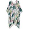 imageMoss Rose Womens Swimsuit Cover up Beach Kaftan for Bathing Suit with Floral PatternE Leaves