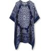 imageMoss Rose Womens Swimsuit Cover up Beach Kaftan for Bathing Suit with Floral PatternE Navy