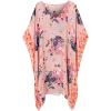 imageMoss Rose Womens Swimsuit Cover up Beach Kaftan for Bathing Suit with Floral PatternE Pink Floral Print