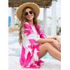 imageMoss Rose Womens Swimsuit Cover up Beach Kaftan for Bathing Suit with Floral PatternE Purple