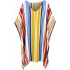 imageMoss Rose Womens Swimsuit Cover up Beach Kaftan for Bathing Suit with Floral PatternE Rainbow Stripe