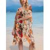 imageMoss Rose Womens Swimsuit Cover up Beach Kaftan for Bathing Suit with Floral PatternE Red Floral