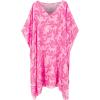 imageMoss Rose Womens Swimsuit Cover up Beach Kaftan for Bathing Suit with Floral PatternE Rose Red Print