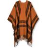imageMoss Rose Womens Travel Plaid Shawl Wrap Open Front Poncho Cape for Fall WinterB Brown