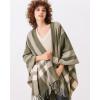 imageMoss Rose Womens Travel Plaid Shawl Wrap Open Front Poncho Cape for Fall WinterB Olive