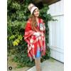 imageMoss Rose Womens Travel Plaid Shawl Wrap Open Front Poncho Cape for Fall WinterB Red