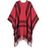 imageMoss Rose Womens Travel Plaid Shawl Wrap Open Front Poncho Cape for Fall WinterB Red2