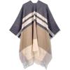 imageMoss Rose Womens Travel Plaid Shawl Wrap Open Front Poncho Cape for Fall WinterBeigekhaki