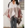 imageMoss Rose Womens Travel Plaid Shawl Wrap Open Front Poncho Cape for Fall WinterD Maroon Triangle