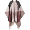 imageMoss Rose Womens Travel Plaid Shawl Wrap Open Front Poncho Cape for Fall WinterD Maroon Triangle