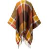 imageMoss Rose Womens Travel Plaid Shawl Wrap Open Front Poncho Cape for Fall WinterFs Cider Clay