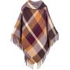imageMoss Rose Womens Travel Plaid Shawl Wrap Open Front Poncho Cape for Fall WinterFs Deep Crimson