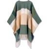 imageMoss Rose Womens Travel Plaid Shawl Wrap Open Front Poncho Cape for Fall WinterGreen Plaid