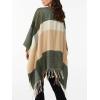 imageMoss Rose Womens Travel Plaid Shawl Wrap Open Front Poncho Cape for Fall WinterGreen Plaid