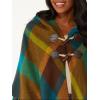 imageMoss Rose Womens Travel Plaid Shawl Wrap Open Front Poncho Cape for Fall WinterMulticolored