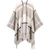 imageMoss Rose Womens Travel Plaid Shawl Wrap Open Front Poncho Cape for Fall WinterPeach Tan