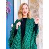 imageMoss Rose Womens Travel Plaid Shawl Wrap Open Front Poncho Cape for Fall WinterQ Green Checks