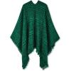 imageMoss Rose Womens Travel Plaid Shawl Wrap Open Front Poncho Cape for Fall WinterQ Green Checks