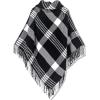 imageMoss Rose Womens Travel Plaid Shawl Wrap Open Front Poncho Cape for Fall WinterWhite Black