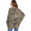 imageWomens Floral Print Puff Sleeve Kimono Cardigan Loose Short Cover Up Casual Blouse Tops