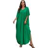 imageMoss Rose Kaftan Dresses for Women V Neck Summer Swimsuit Cover up Caftan Maxi Beach DressesCdark Green