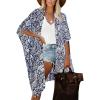 imageMoss Rose Women Summer Bikini Kimono Bathing Suit Cover Ups for SwimwearA Deepskyblue