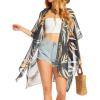 imageMoss Rose Womens Chiffon Long Kimono Beach Cover up for Summer Bathing Suits Cardigans Casual Loose SwimwearAblack